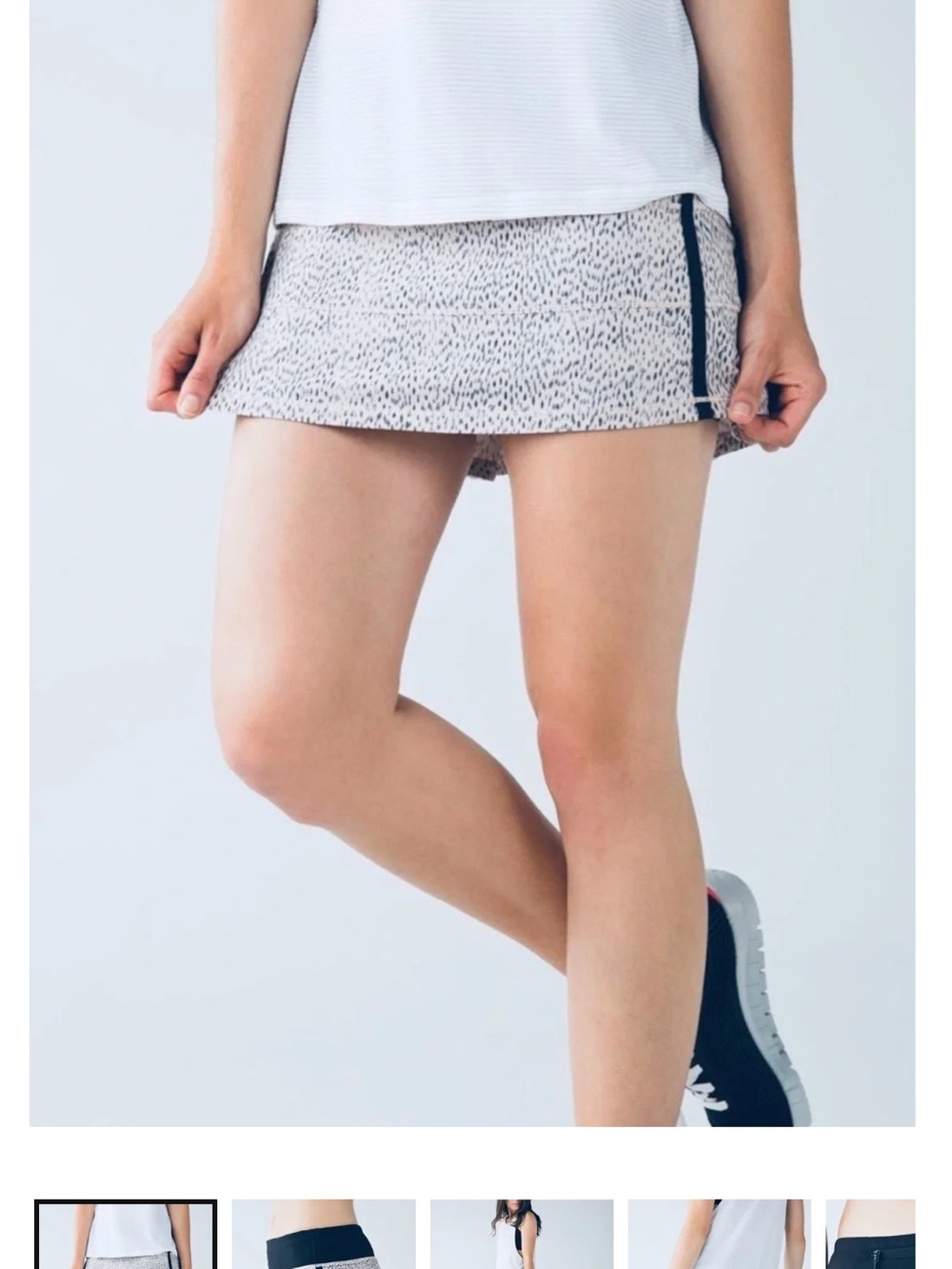lululemon athletica Pace Rival Skort Dottie Dash pattern with built-in shorts - Picture 2 of 11
